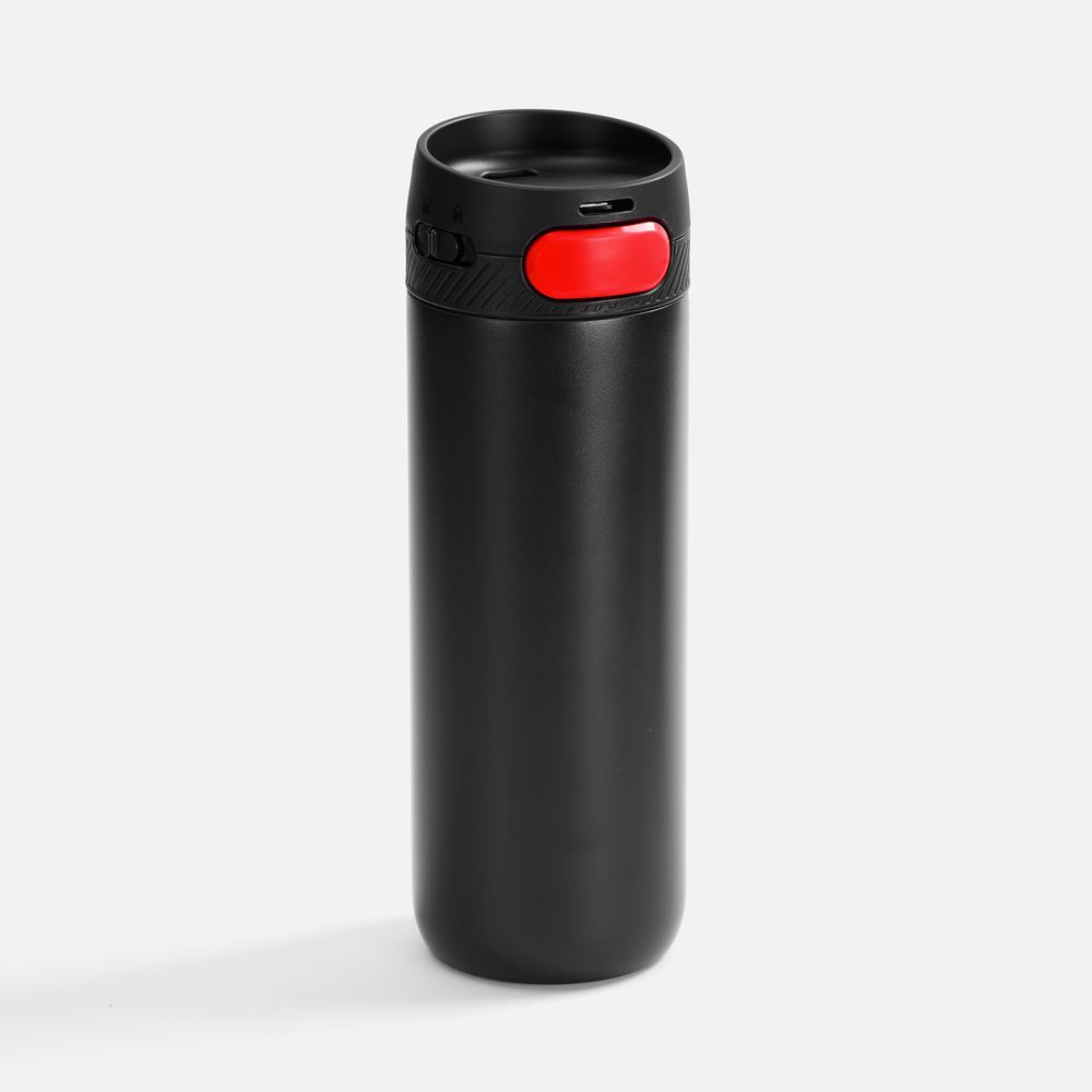 Термостакан X1 с цветной кнопкой, черный с красным-0