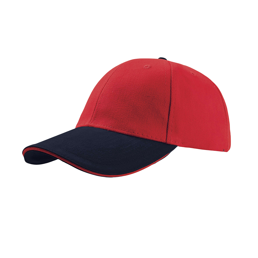 Бейсболка LIBERTY SANDWICH, 6 клиньев, сэндвич, металлическая застежка, красный, темно-синий-0
