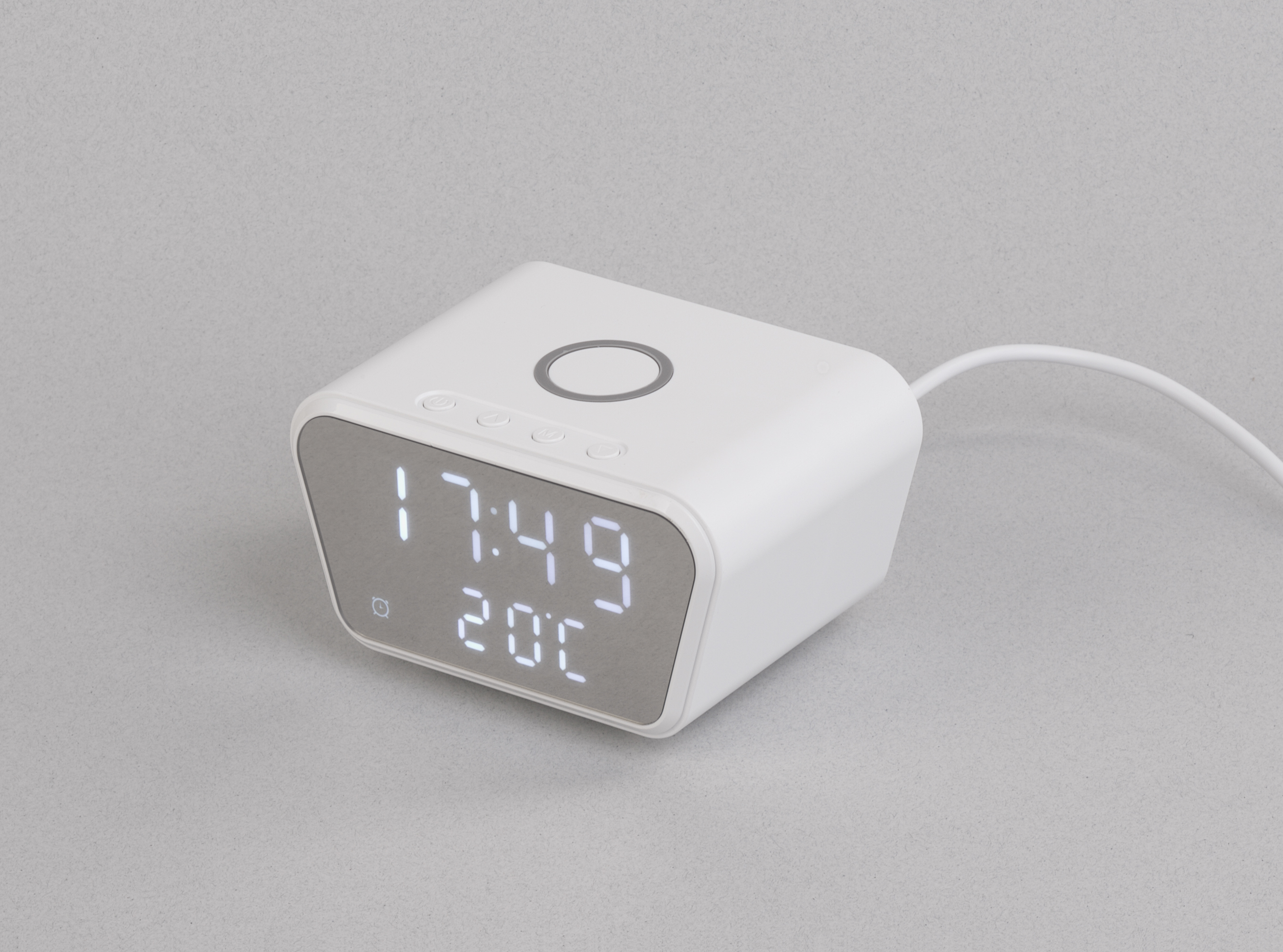 Настольные часы "Smart Clock" с беспроводным (15W) зарядным устройством, будильником и термометром-0