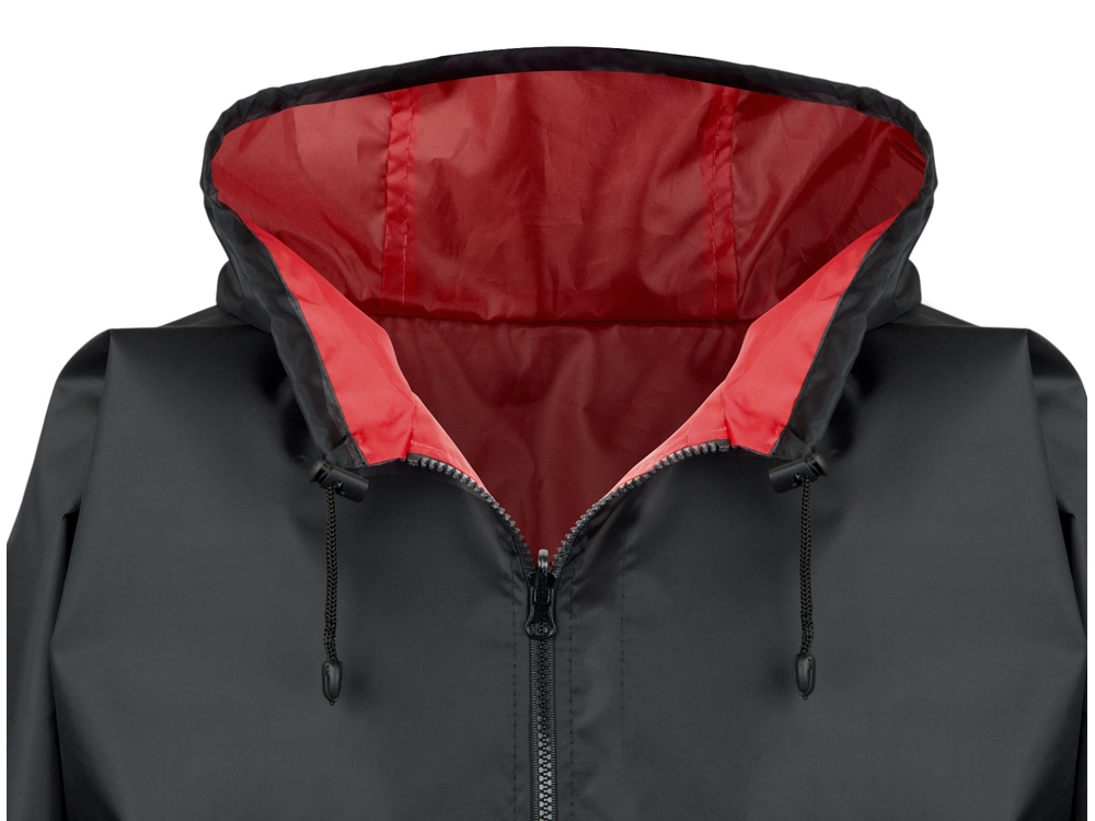 Дождевик Bi-color унисекс, красный/черный-5