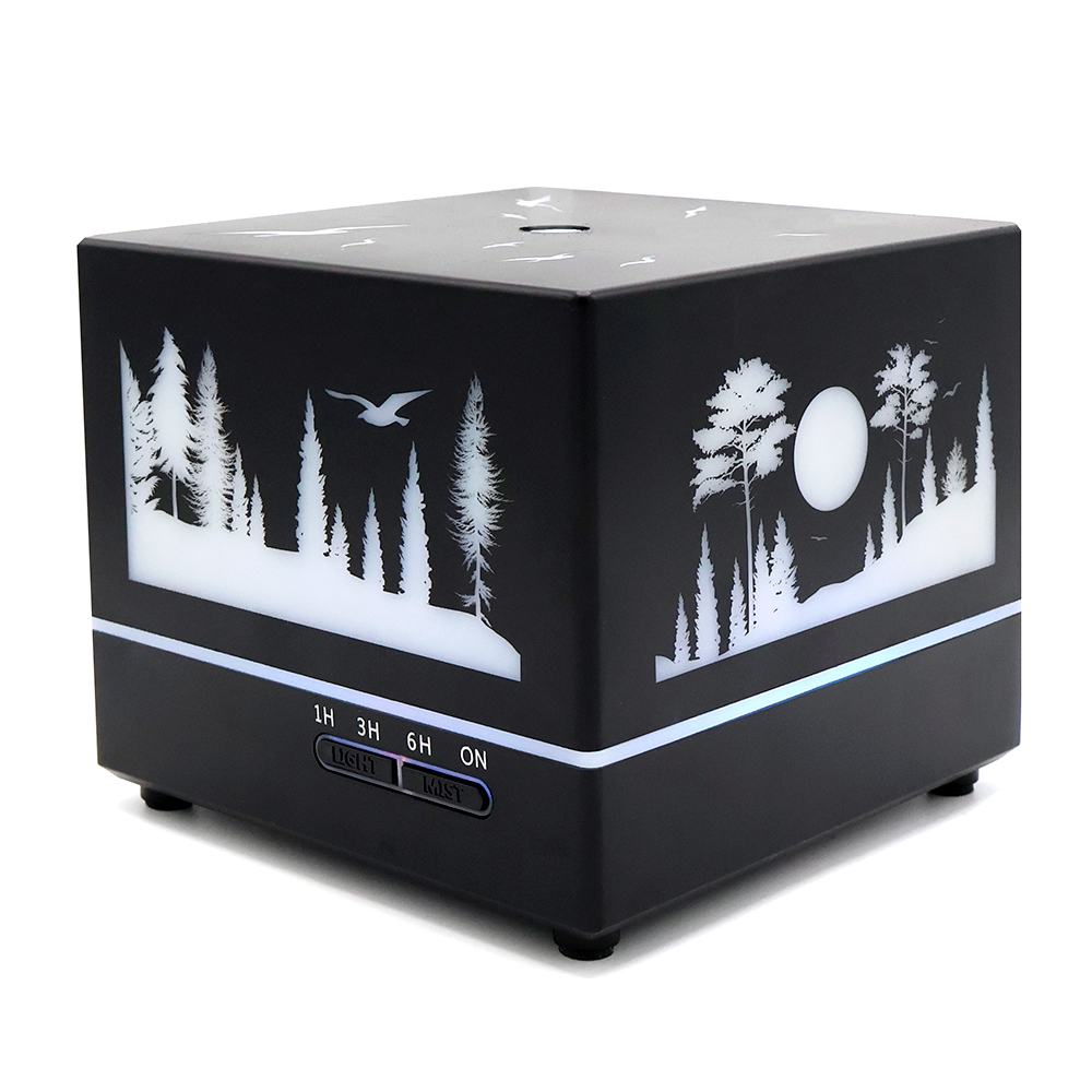 Светодиодный увлажнитель Wisdom с подсветкой гравировки, Черный-2