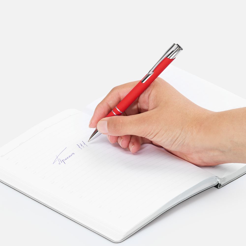 Ручка шариковая Keskus Soft Touch, красная-2