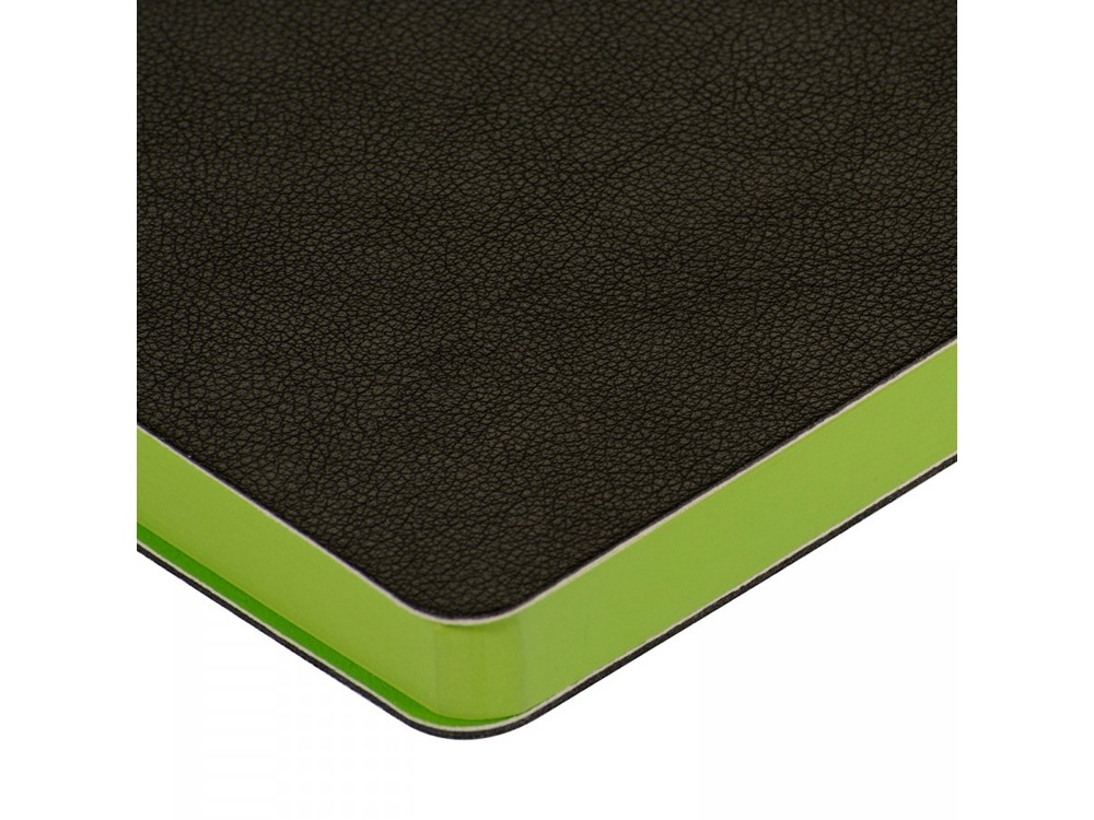 Ежедневник недатированный А5 Boston, черный (обрез зеленое яблоко)-2