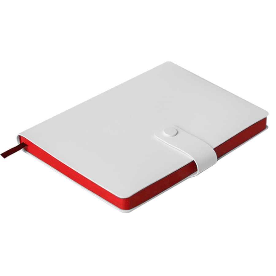 Ежедневник недатированный Stellar, А5, белый, кремовый блок  в линейку, с красным обрезом, белый, красный-5