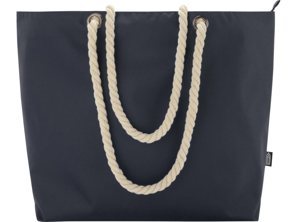 Panama пляжная эко-сумка-холодильник из переработанного материала, с ручками-шнурками 23L, синий navy-1