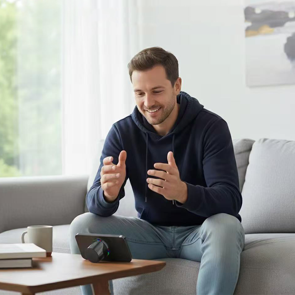 Магнитная беспроводная Bluetooth колонка-подставка Wave 5W, Черный-4