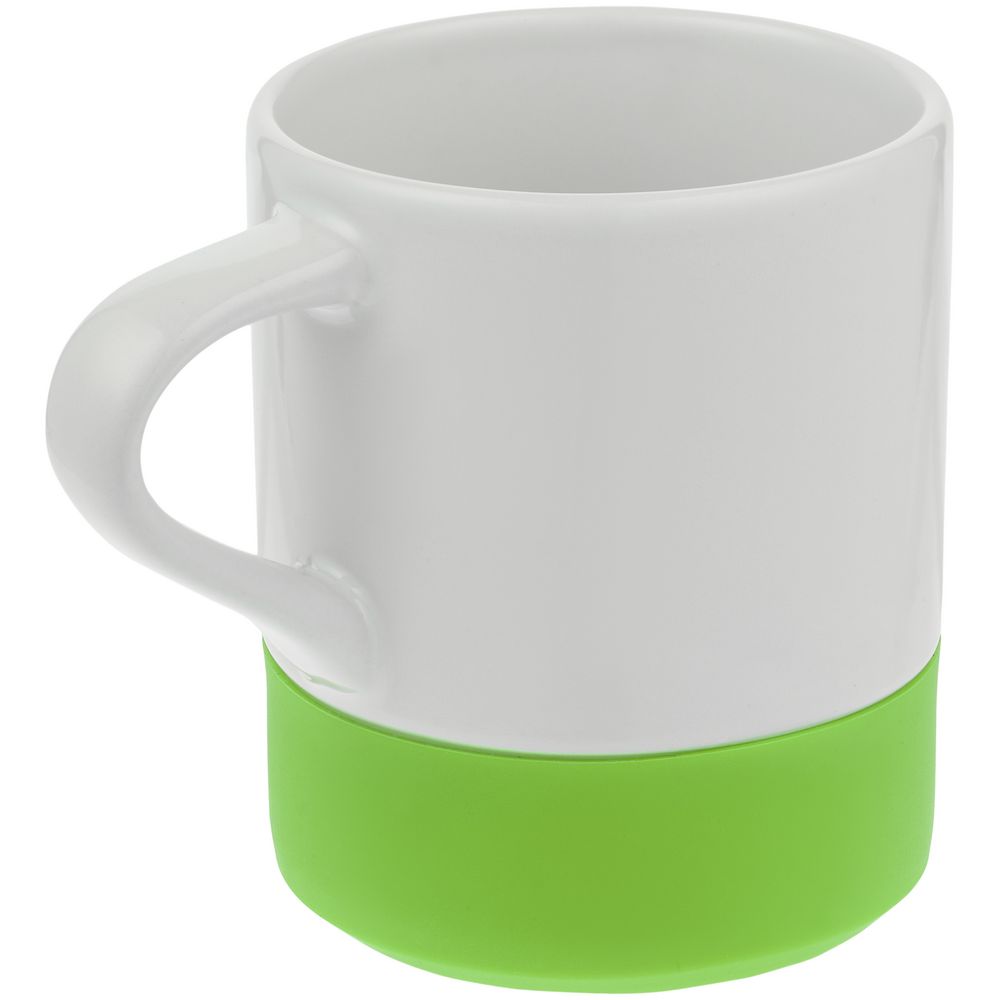 Кружка с силиконовой подставкой Protege, зеленое яблоко-1