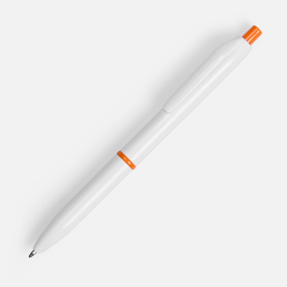 Ручка шариковая Bright Pop, белая с оранжевым-1