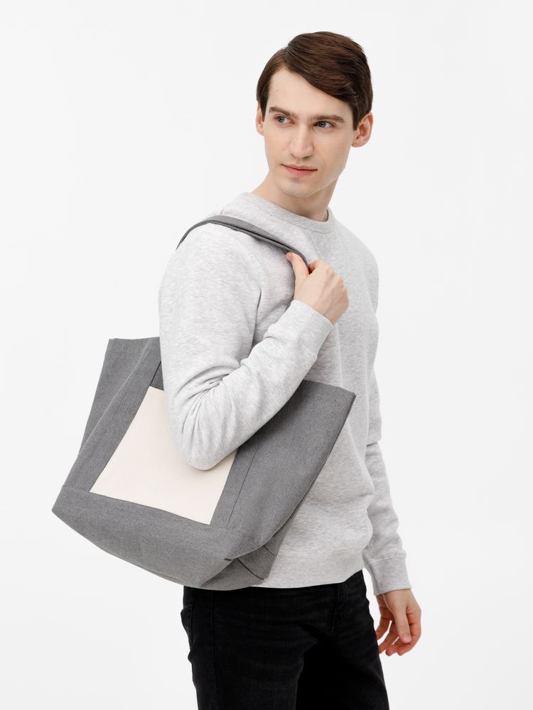 Шопер Shophop, серый с неокрашенным-6