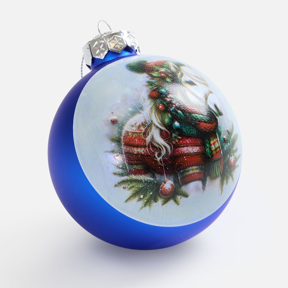 Елочный шар Finery Matt, 10 см, матовый синий-3