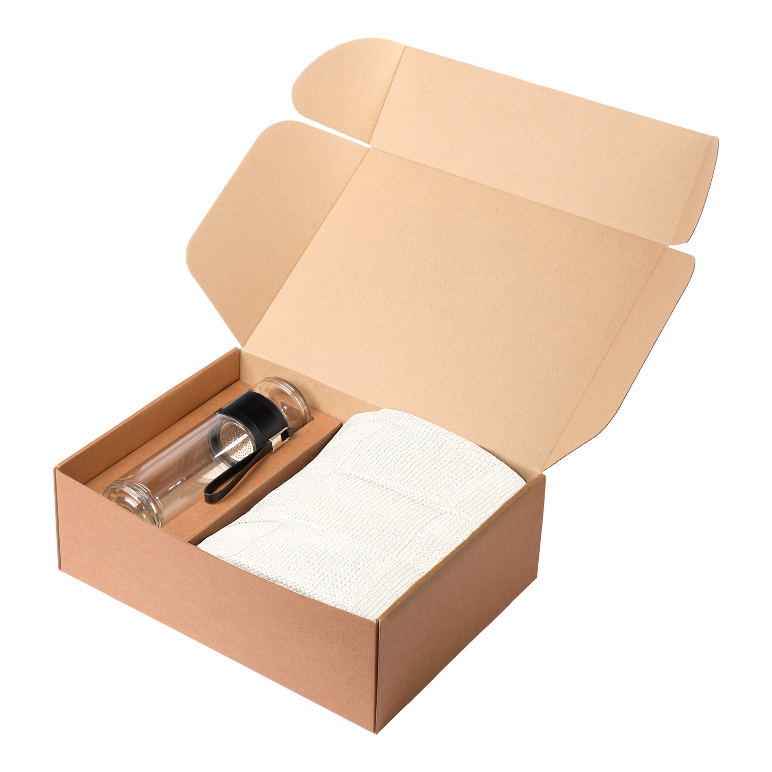 Подарочный набор Terso, Cella, бежевый (плед, термобутылка)-2