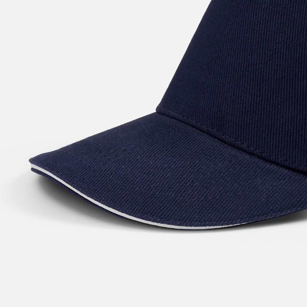 Бейсболка Classic 2.0, темно-синяя с белым кантом-1