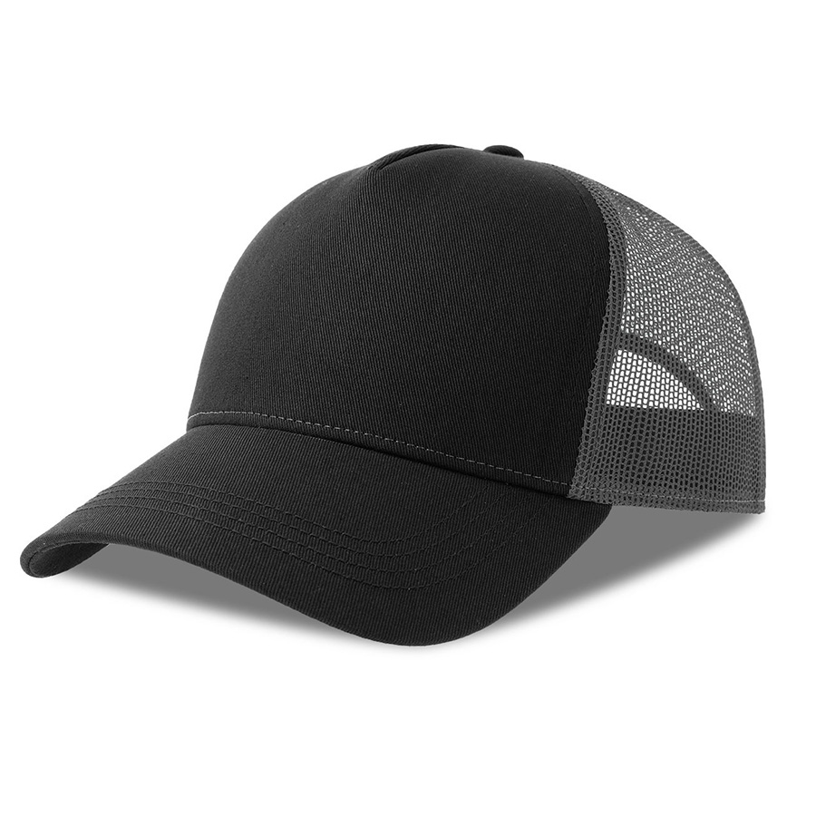 Бейсболка RAPPER COTTON-S, 5 клиньев, пластиковая застёжка, черный, темно-серый-0