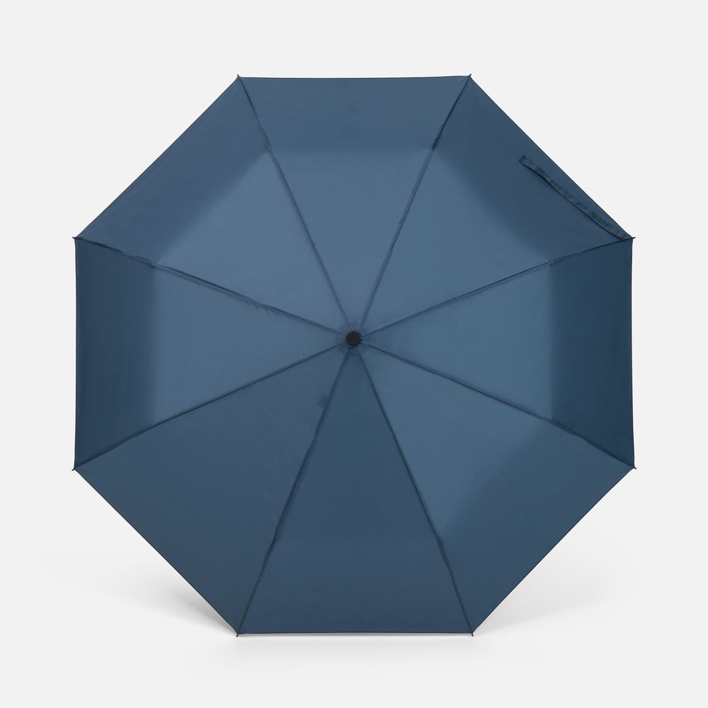 Зонт складной Classic, темно-синий с темной ручкой-4