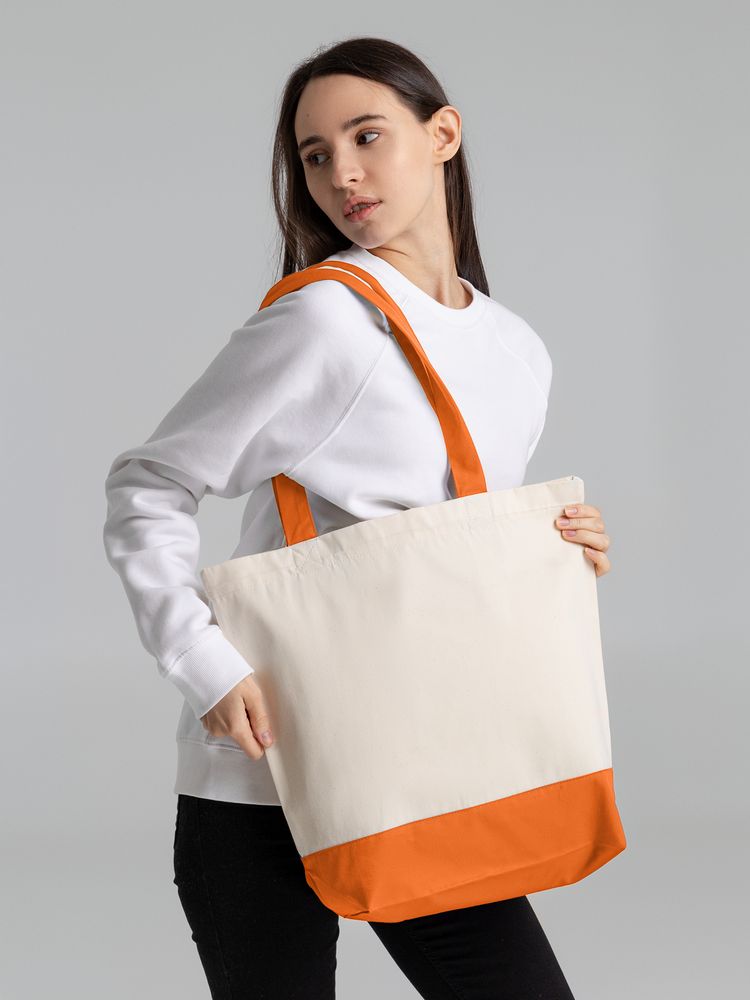 Холщовая сумка Shopaholic, оранжевая-6