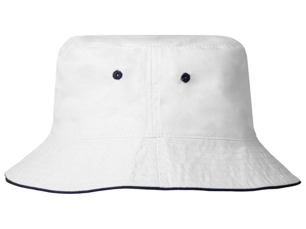 Панама с контрастной окантовкой , белый/темно-синий-5