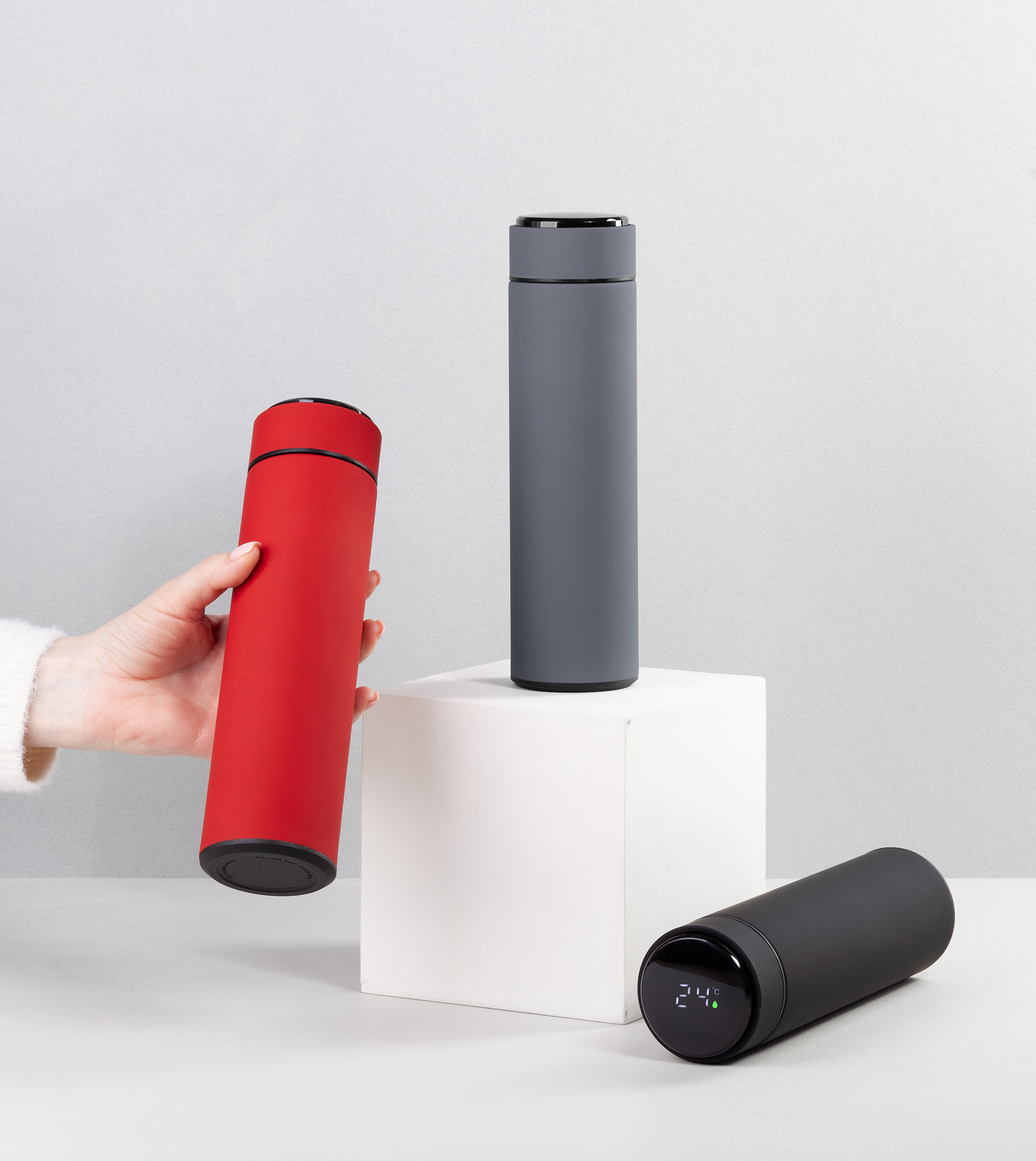 Термос "Бостон next" 500 мл с индикацией температуры, soft touch, сменная батарейка-5