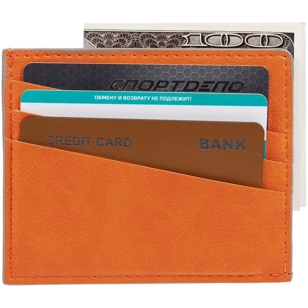 Чехол для карточек Petrus, оранжевый-4