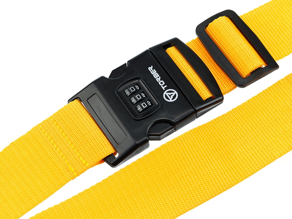 Ремень для чемодана Torber, желтый, 182 х 5 см-1