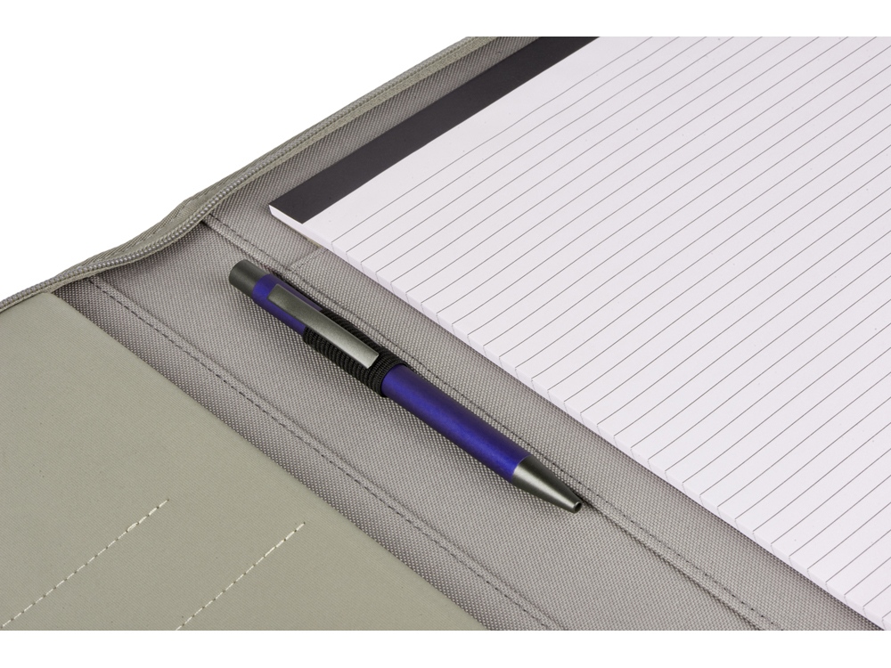 Портфолио А4 из RPET на молнии Harvey, 40 л FSC бумаги, серый-5