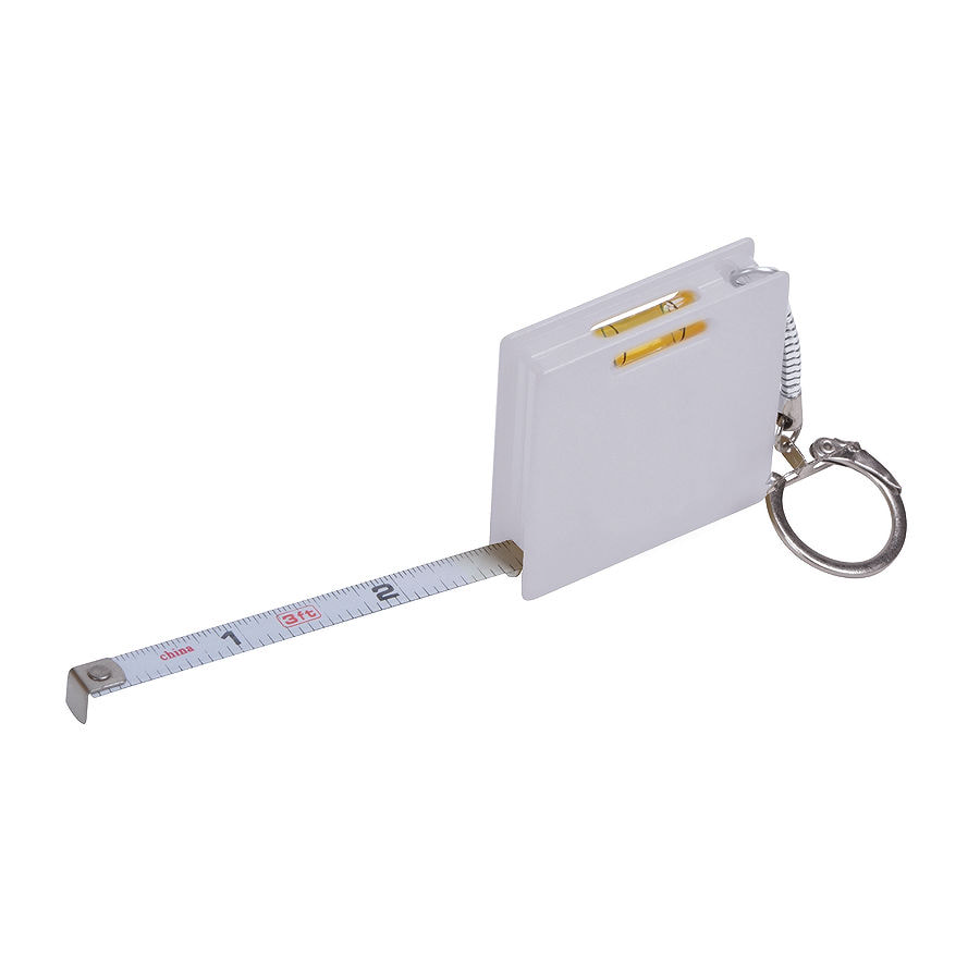 Брелок "Строитель" с рулеткой (1м) и уровнем, белый-0