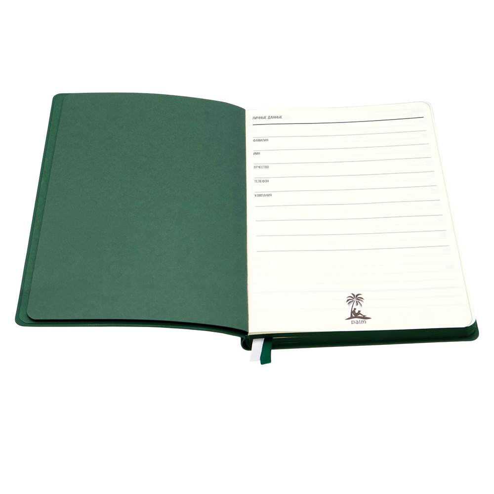 Ежедневник A5 недатированный Gabby в мягком переплёте, Темно-зеленый-2