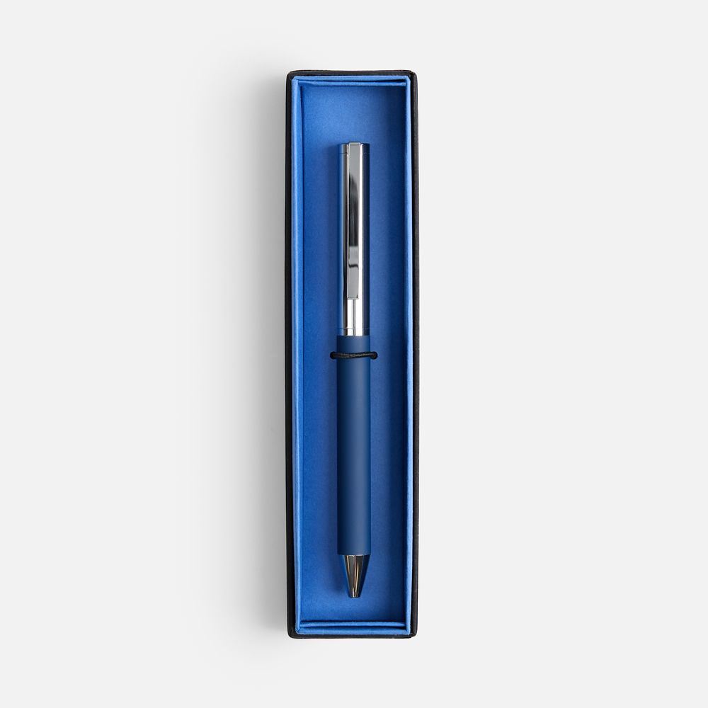 Ручка шариковая Eyeshot Soft Touch в футляре, темно-синяя-1