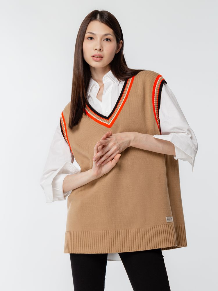 Жилет оверсайз унисекс Cornell в сумке, бежевый-6