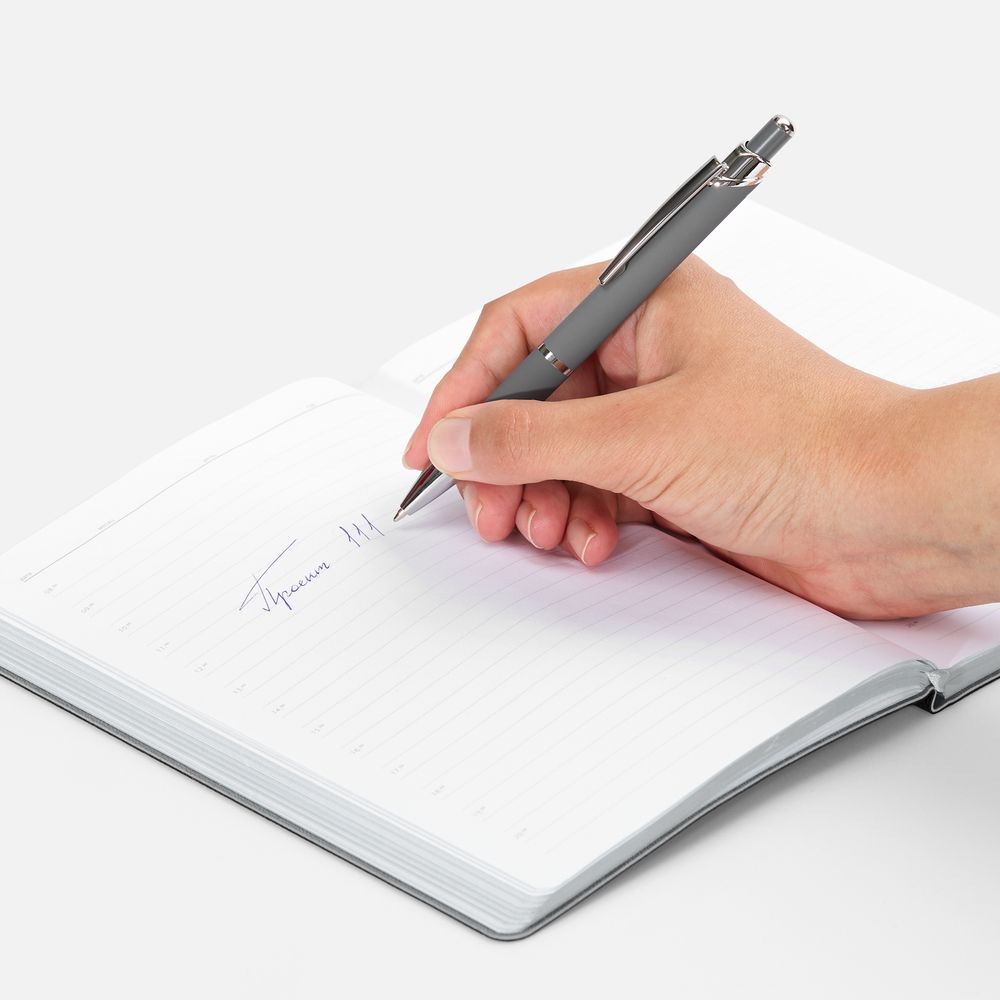 Ручка шариковая Chromos Soft Touch, серая-2