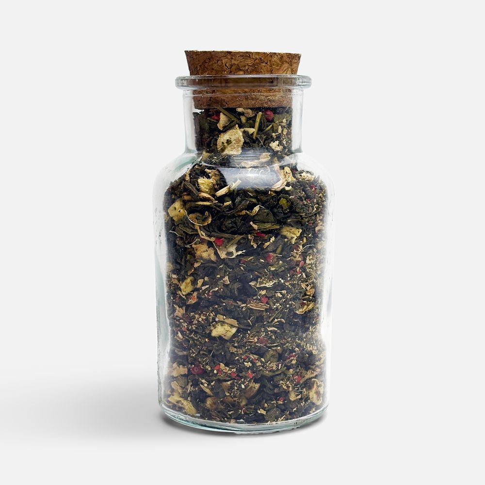 Чай «Сокочай», зеленый с соком имбиря, яблоком, гвоздикой и розовым перцем-1