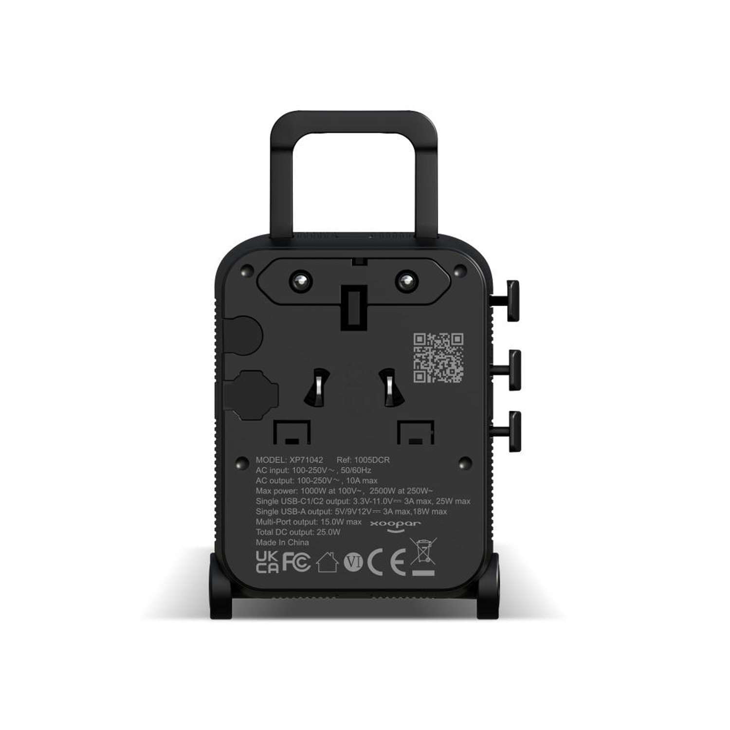 Универсальный адаптер Xoopar Luggie со встроенными вилками типов EU, UK, US и AUS-2