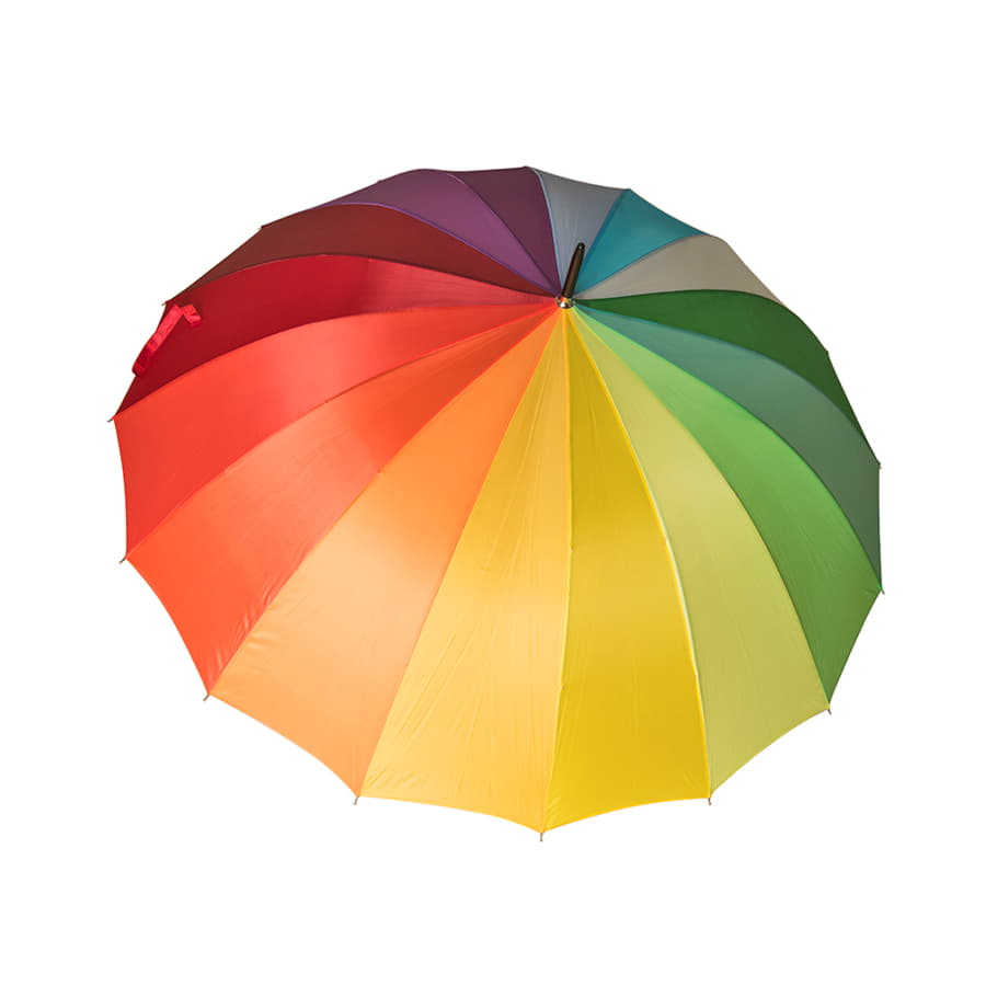 Зонт-трость  "Радуга", деревянная ручка, полуавтомат, разные цвета-2