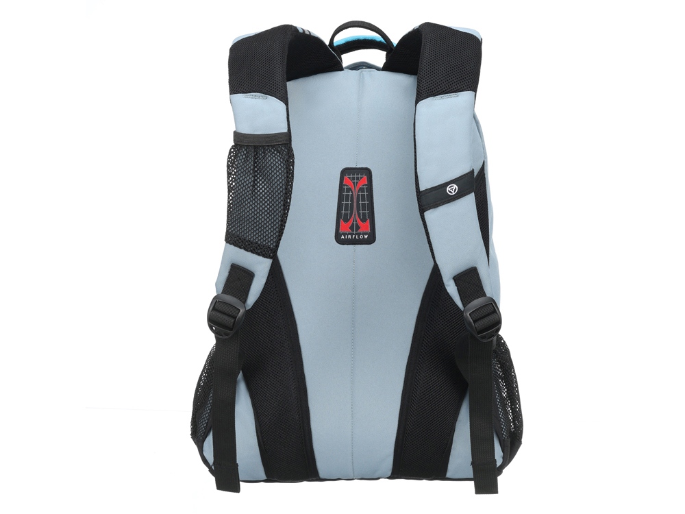 Рюкзак TORBER РАКЕТА серый/голубой, полиэстер/добби, 32x15x46 см, 22 л-3