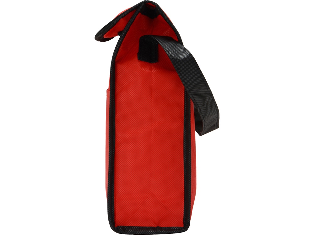 Сумка-холодильник Reviver на липучке из нетканого переработанного материала, красный-7