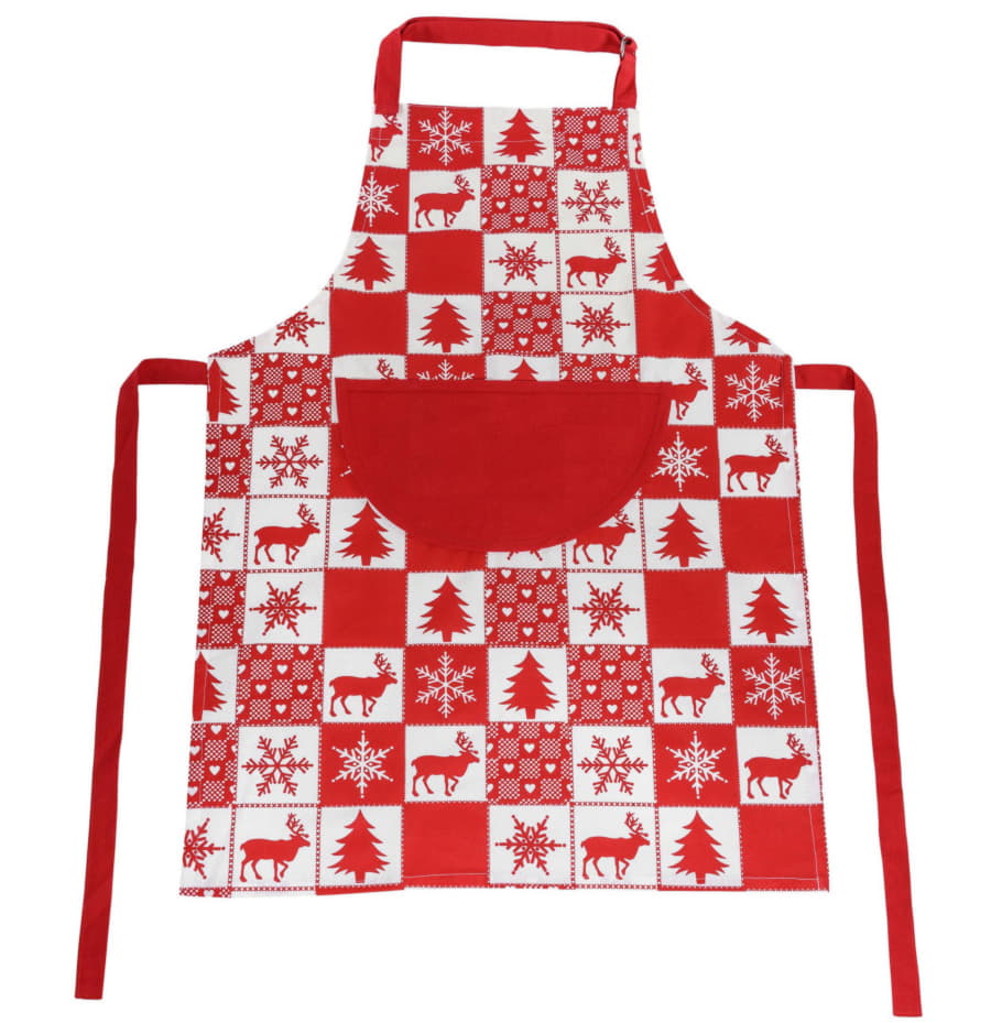 Подарочный набор  для кухни  "Новогодний",хлопок 100%, фартук и прихватки, белый, красный-1