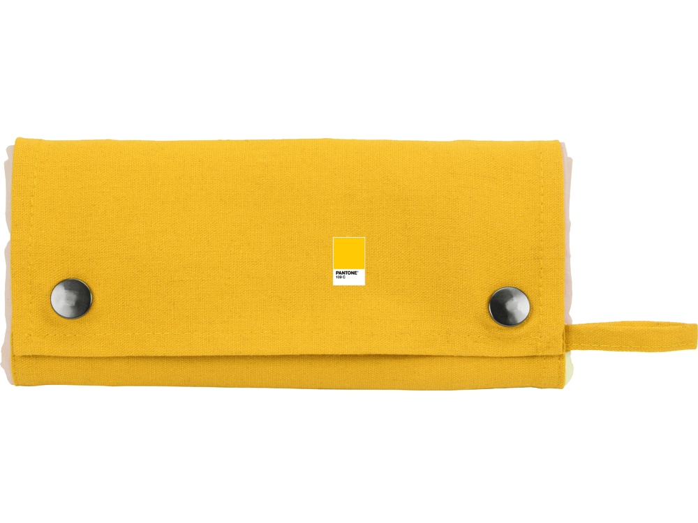 Складная хлопковая сумка для шопинга Gross с карманом, желтый-12