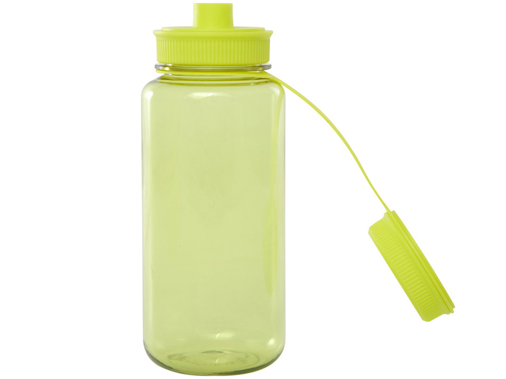 Спортивная бутылка Ryder из переработанного ПЭТ-пластика объемом 900 мл с многофункциональной крышкой, сертифицированная RCS - Лайм-3