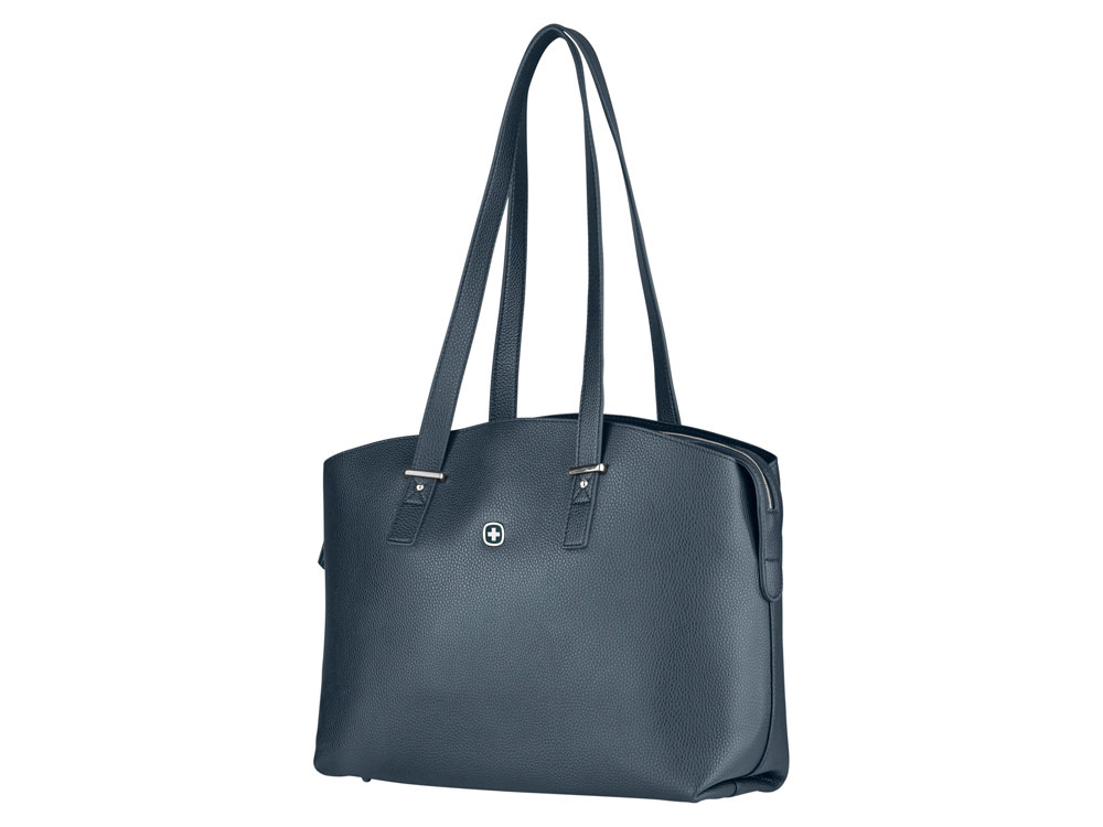 Сумка женская WENGER RosaElli с карманом для ноутбука 14, синяя, полиэстер, 37 x29x19 см-0