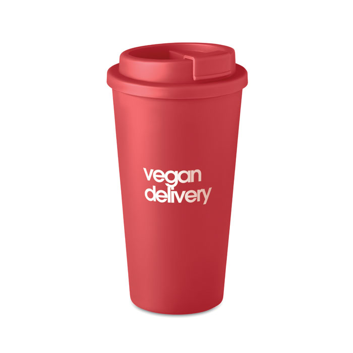 Термостакан двустенчатый, красный-4