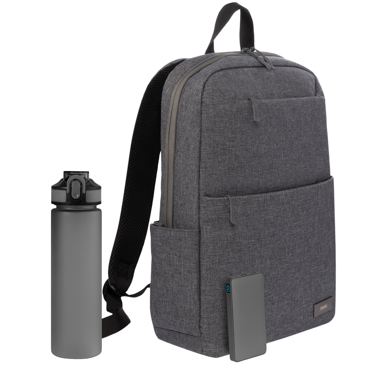 Подарочный набор Форст (Forst), серый (бутылка, ЗУ, рюкзак)-0