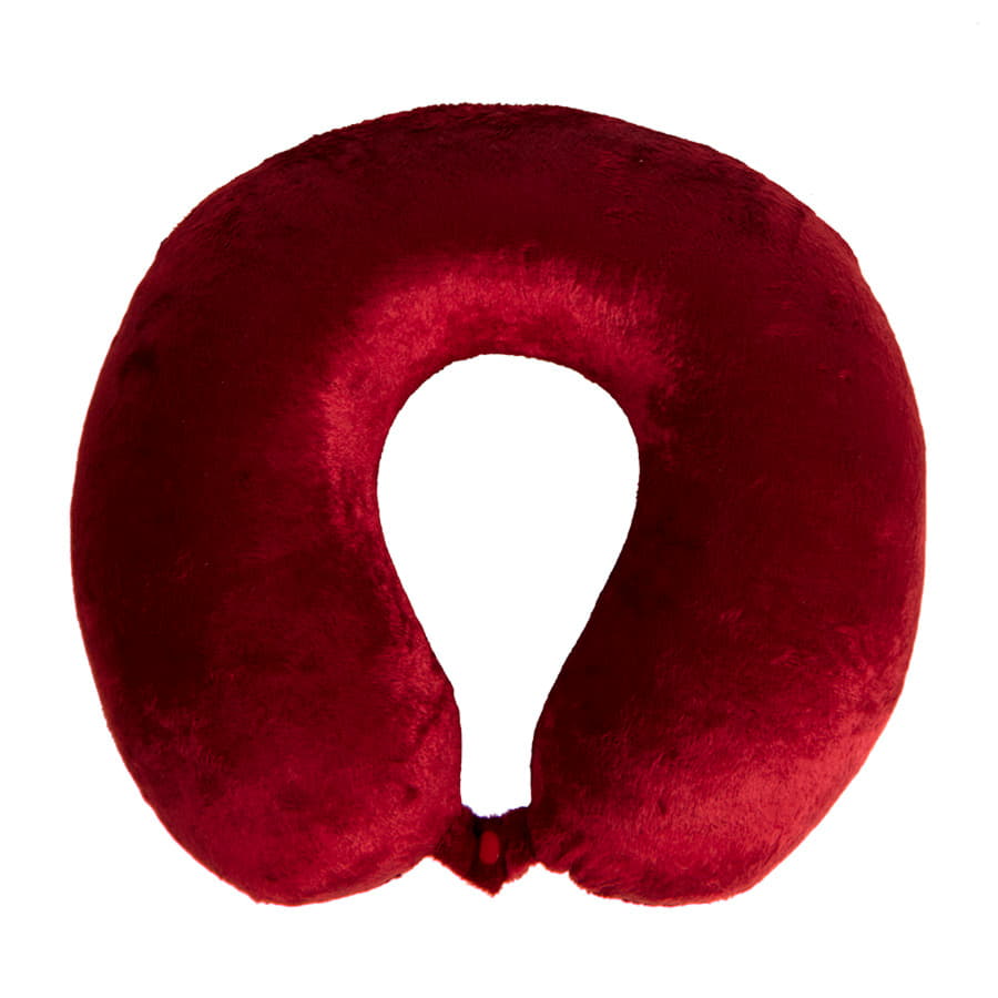 Подушка дорожная  "SOFT"; memory foam, микрофибра, красный, ярко-красный-1