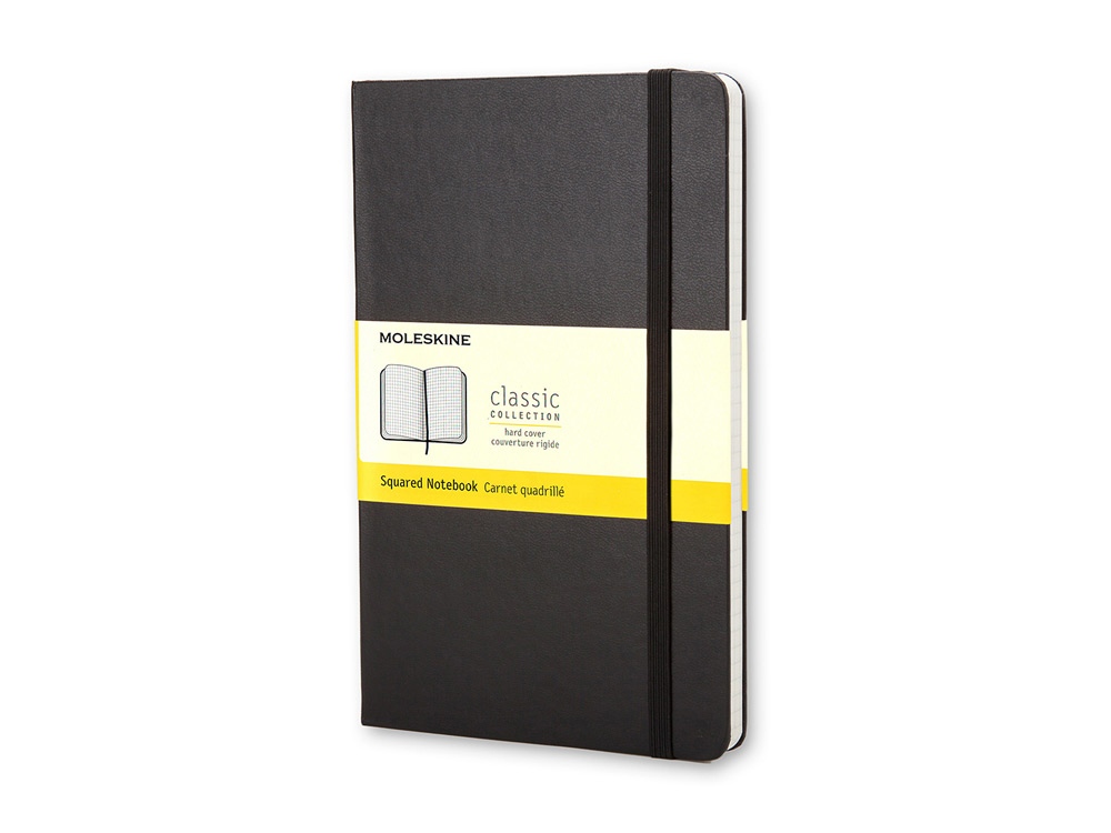 Записная книжка Moleskine Classic (в клетку) в твердой обложке, Large (13х21см), черный-0