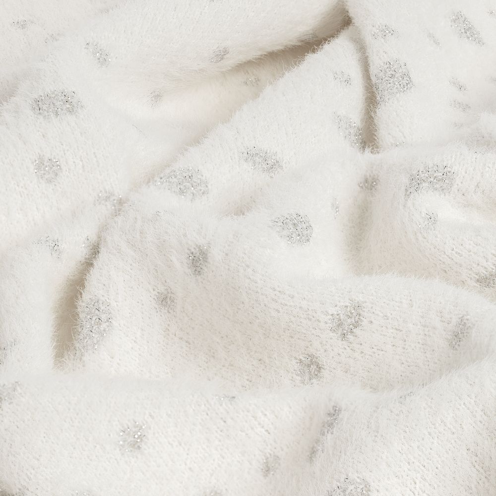 Плед Snowspot Fluffy, белый с люрексом-2