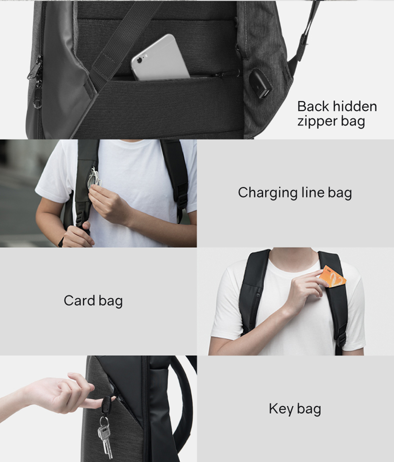 Рюкзак KORIN ClickPack 46х34х16 см, черный/серый-11