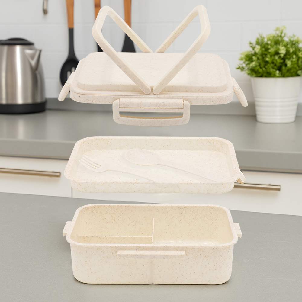 Ланчбокс (контейнер для еды) Inar из пшеничного волокна, Бежевый.-4