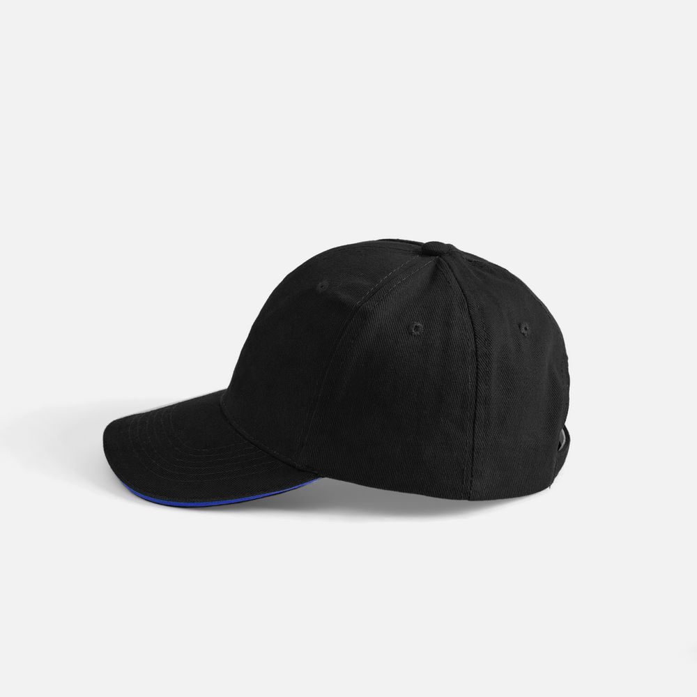 Бейсболка Buffalo, черная с ярко-синим-4
