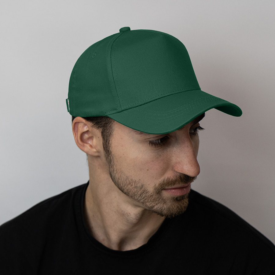 Бейсболка VALLEY, 5 клиньев, металлическая застежка, темно-зелёный-1