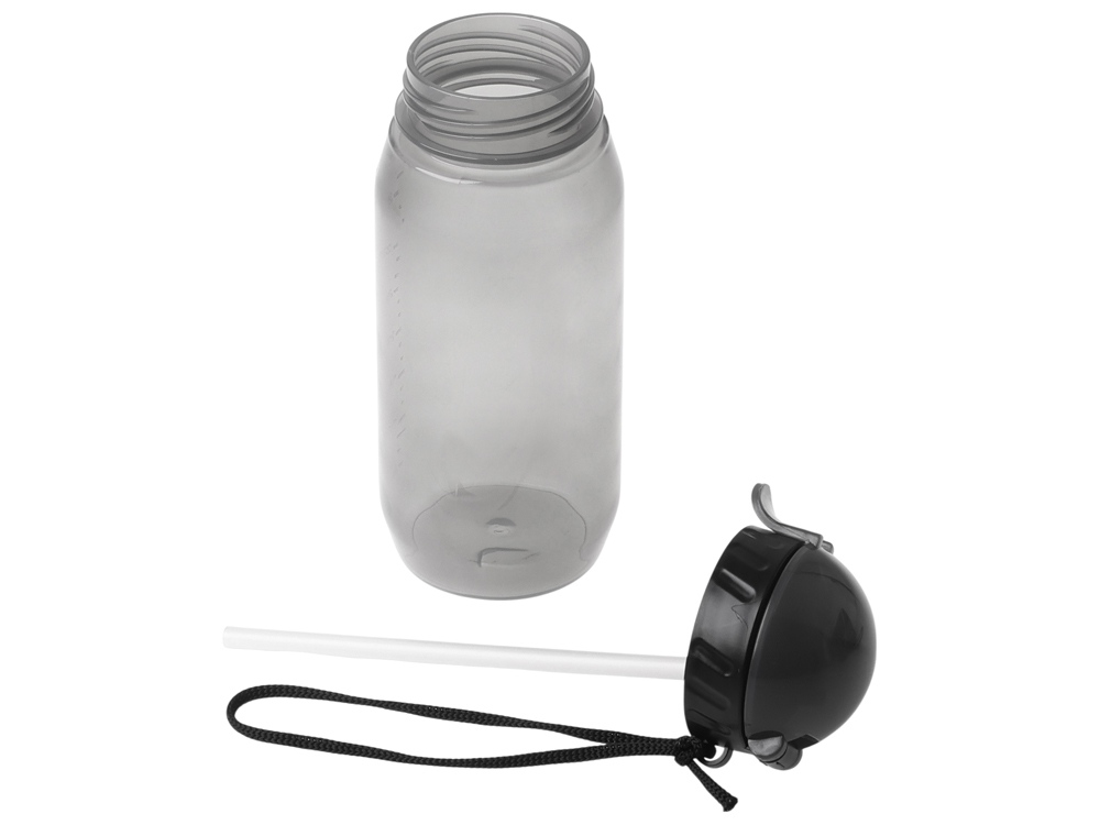 Бутылка для воды с трубочкой Little, 400 мл, серый-4