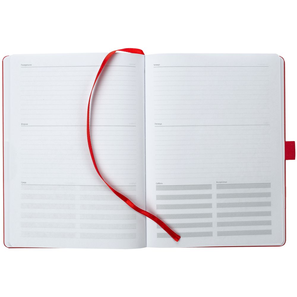 Еженедельник Lucky, недатированный, красный-3