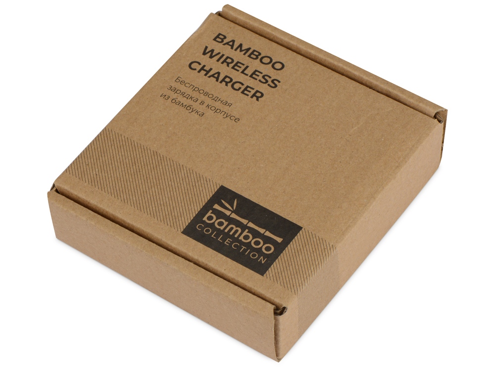 Беспроводное зарядное устройство из бамбука Cap, натуральный-7